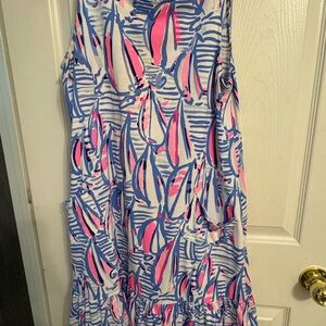 Lilly Pulitzer Kristen flounce dress red right return